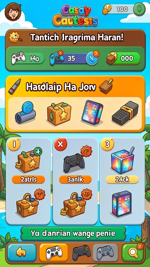 Gameplay seru dengan berbagai pilihan permainan.