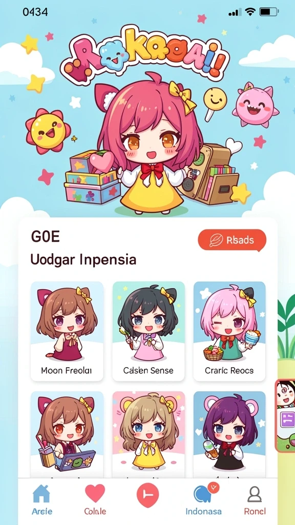 Screenshot menunjukkan antarmuka permainan yang penuh warna dan interaktif.