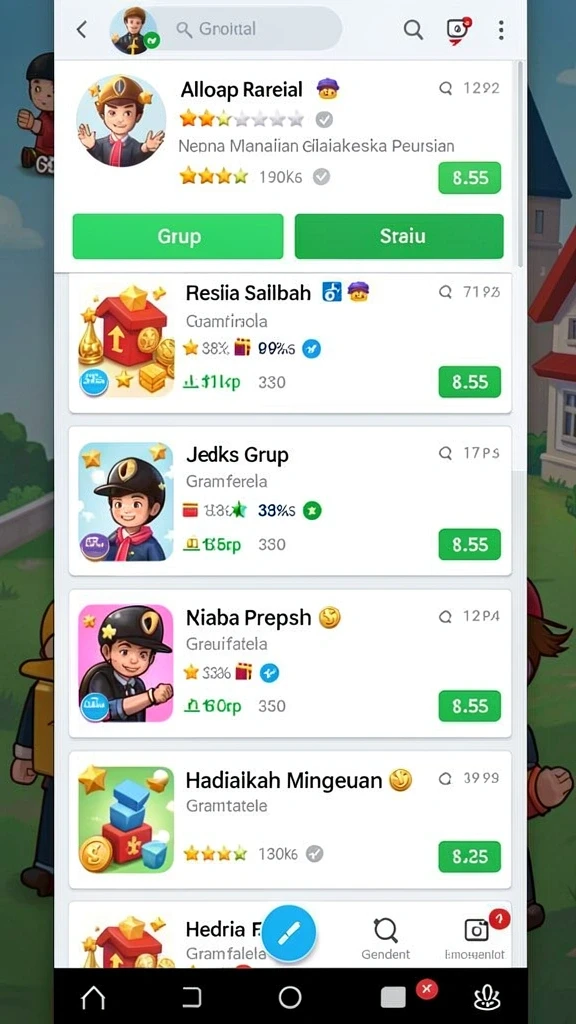 Beragam tema permainan slot yang berwarna-warni.