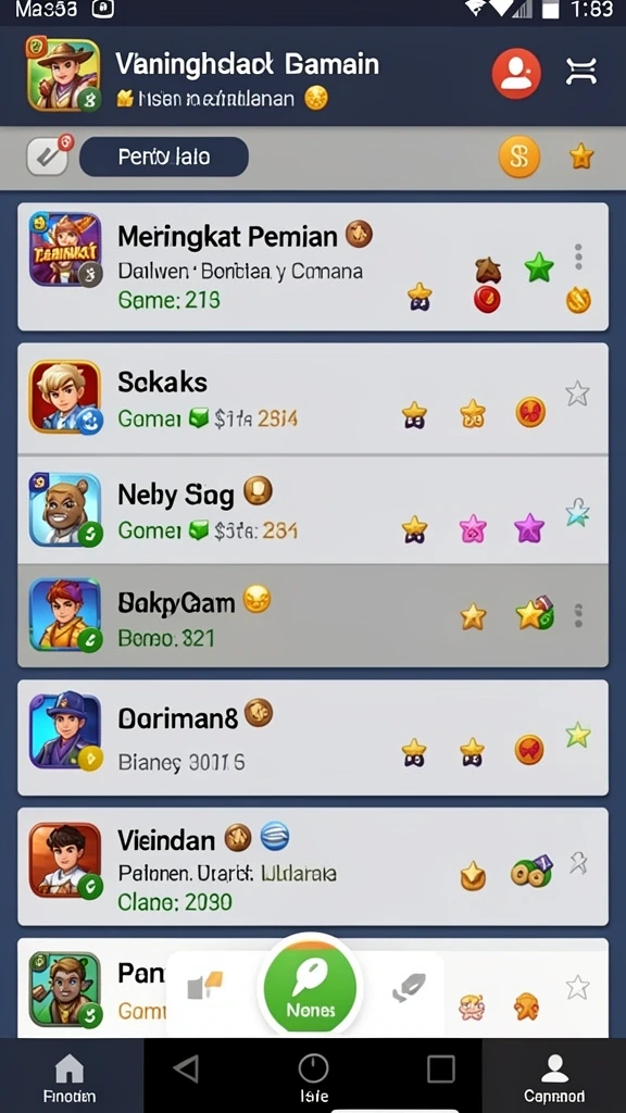 Beragam pilihan permainan kartu dan slot.