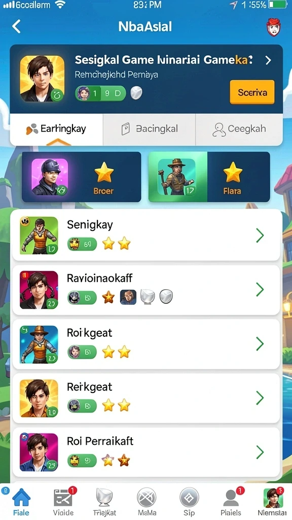 Tampilan awal aplikasi dengan grafis menarik.