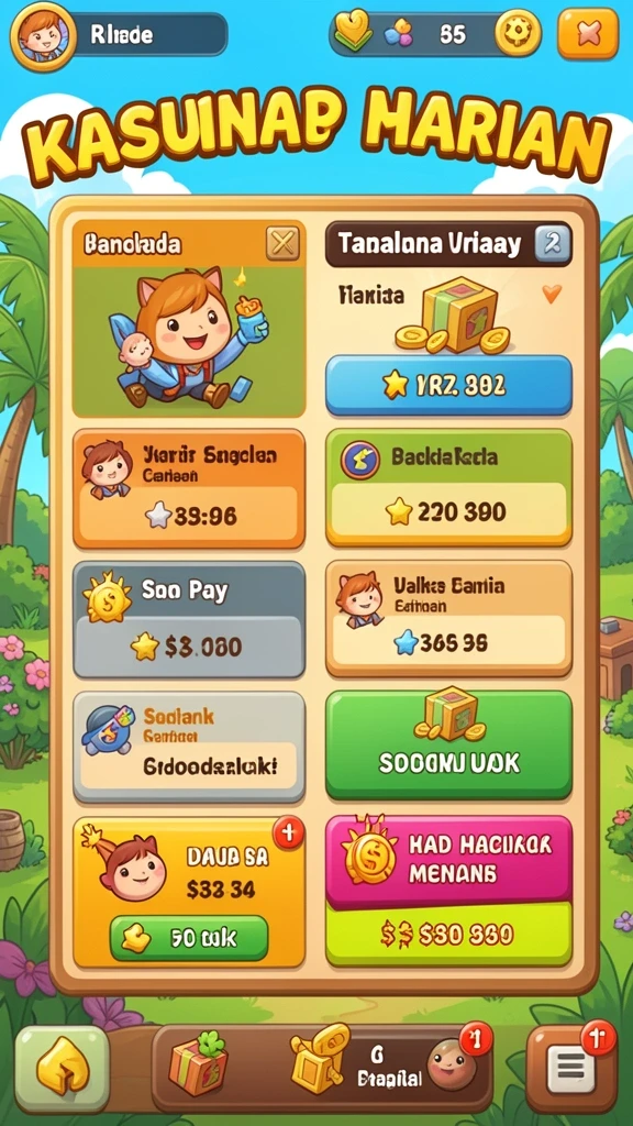 Variasi permainan yang seru dan menantang.