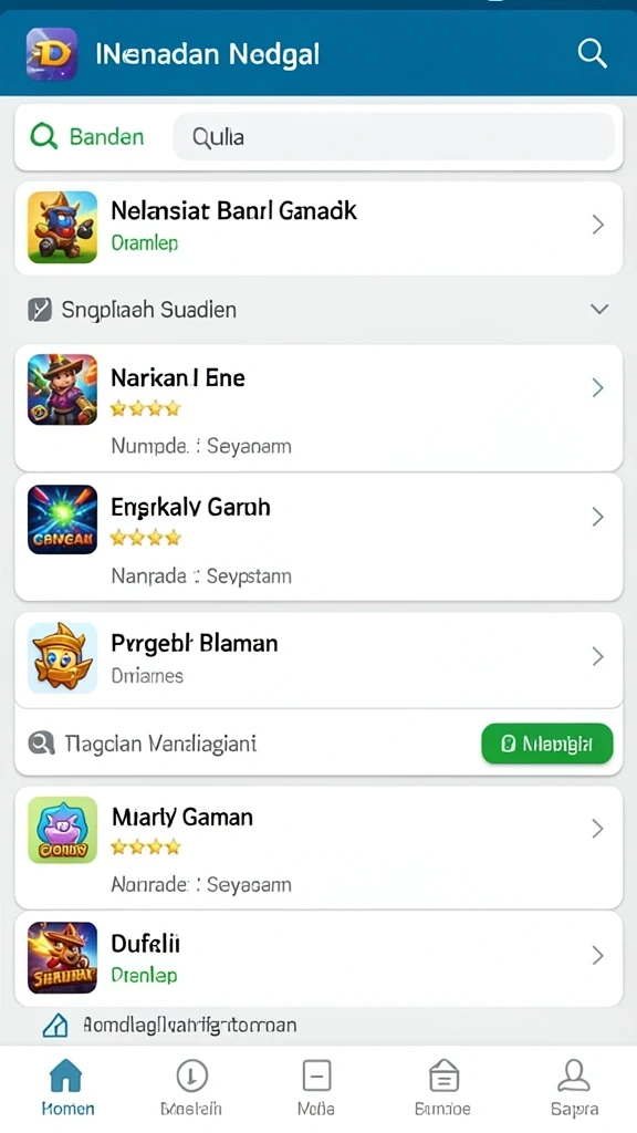 Tangkapan layar fitur pengecekan leaderboard pemain.
