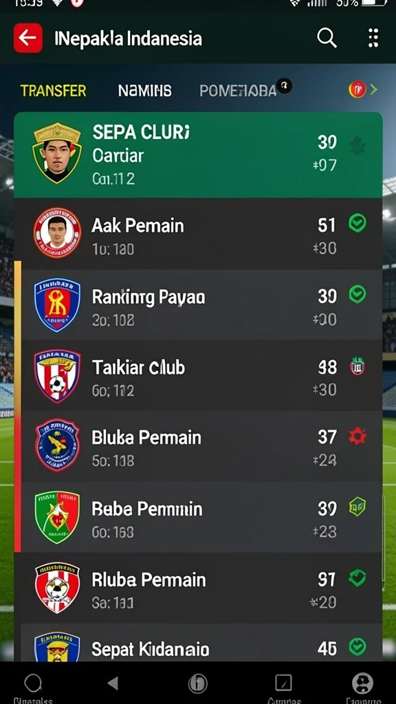 Menu permainan yang beragam dan mudah diakses.